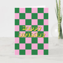 Joyeux Anniversaire, citation vert, rose et jaune