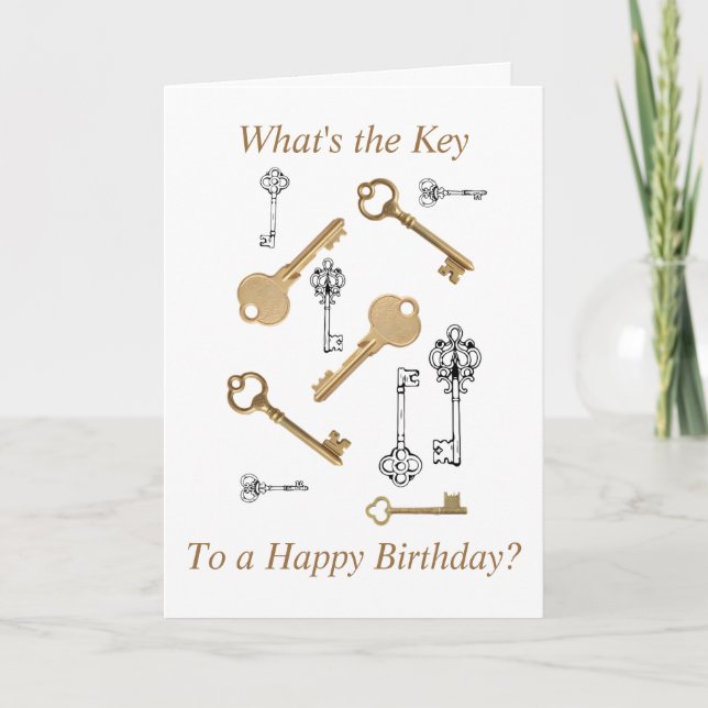 Carte Joyeux Anniversaire CLÉS Personnaliser (Devant)