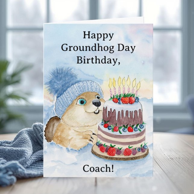 Carte Joyeux anniversaire Coach Groundhog Day (Créateur téléchargé)