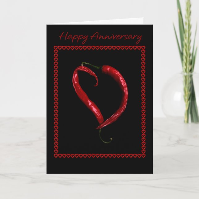 Carte Joyeux Anniversaire Cœur Piment (Devant)