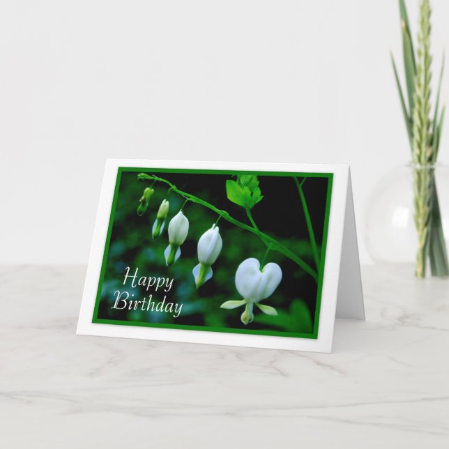 Carte Joyeux Anniversaire Coeurs blancs (Devant)