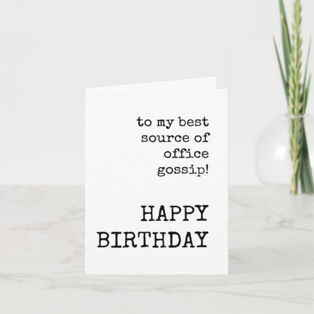 Carte Joyeux Anniversaire, Collaborateur, Bureau Gossip, (Devant)