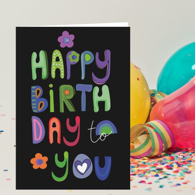 Carte Joyeux Anniversaire Coloré Pour Vous (Créateur téléchargé)