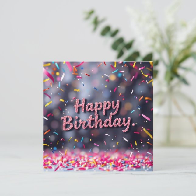 Carte Joyeux Anniversaire Colorful Confetti & Sweets (Debout devant)