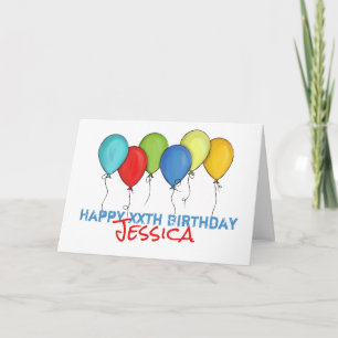 Carte Joyeux Anniversaire Colorful Rainbow Balloons Conf