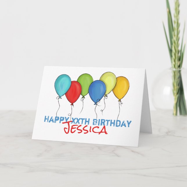 Carte Joyeux Anniversaire Colorful Rainbow Balloons Conf (Devant)
