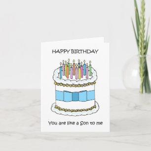 Carte Joyeux anniversaire comme un fils pour moi