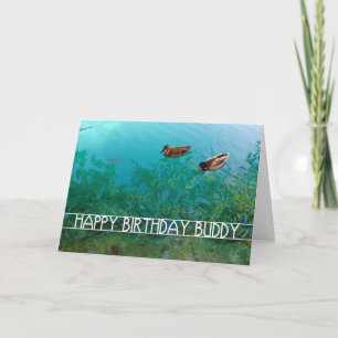 Carte joyeux anniversaire copain (deux canards)