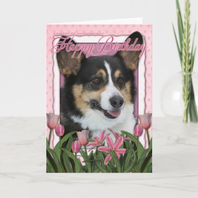 Carte Joyeux anniversaire - Corgi (Devant)