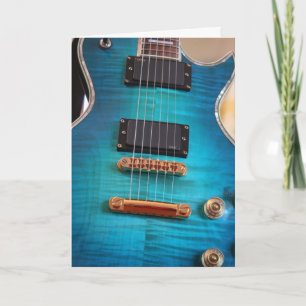 Carte Joyeux anniversaire - Corps de la guitare bleue