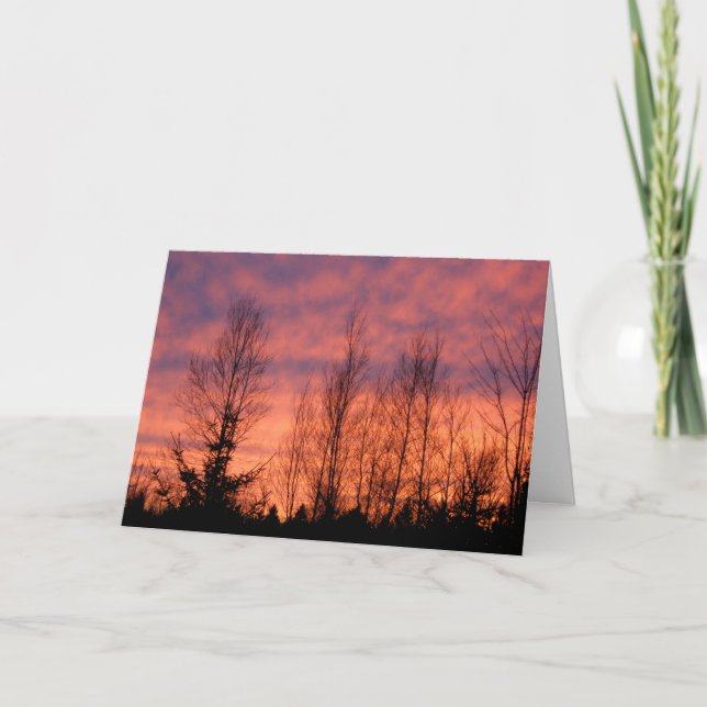 Carte Joyeux anniversaire - Coucher de soleil violet (Devant)