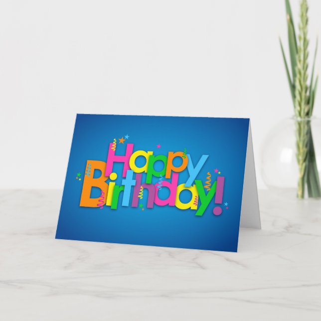 Carte Joyeux anniversaire - Couleurs vives (Devant)