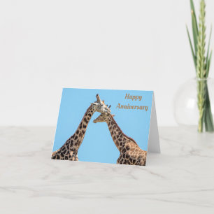 Carte Joyeux anniversaire Couple de girafe romantique