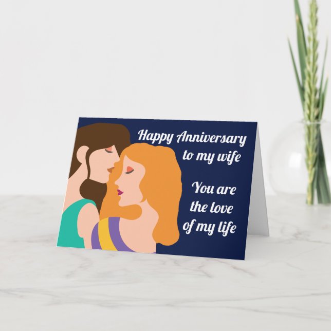 Carte Joyeux Anniversaire Couple Lesbien Deux Femmes (Devant)