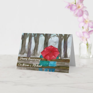 Carte Joyeux Anniversaire Couple Park Banch Personnalisé