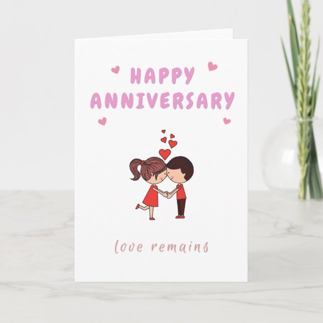 Carte Joyeux Anniversaire Couple Rouge (Devant)