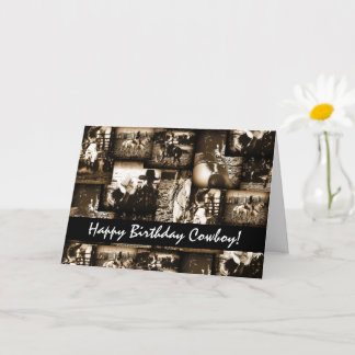 Carte Joyeux anniversaire Cowboy Rodeo Western Thème Ann