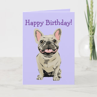 Carte Joyeux anniversaire -Cream French Bulldog
