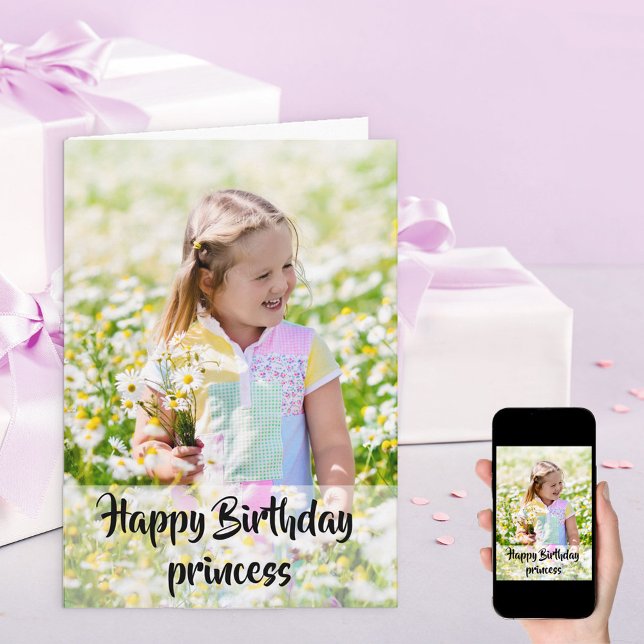 Carte Joyeux anniversaire Custom Photo Girls Anniversair (Créateur téléchargé)