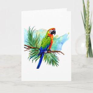Carte Joyeux anniversaire   Cute AI Généré Macaw Parrot