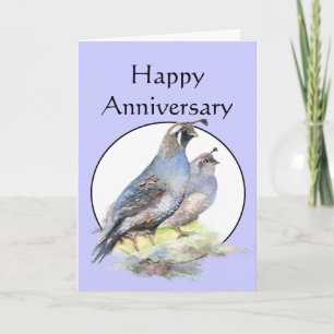 Carte Joyeux Anniversaire Cute California Quail Birds