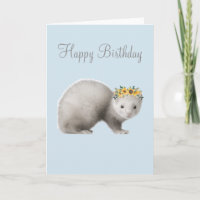 Joyeux Anniversaire Cute Ferret Couronne de tourne