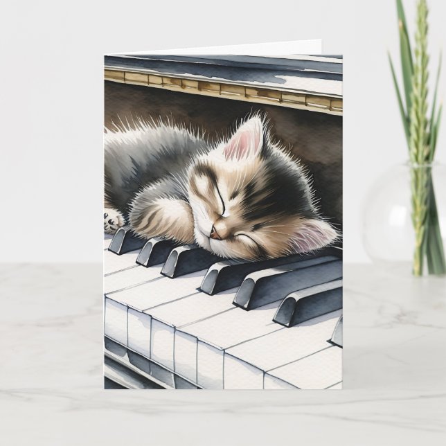 Carte Joyeux anniversaire | Cute Kitten sur Touches de p (Devant)