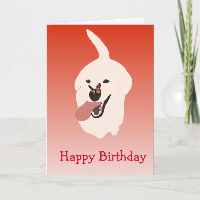 Carte Joyeux anniversaire Cute Labrador Golden Retriever (Devant)