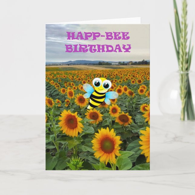 Carte Joyeux anniversaire d'abeille (Devant)