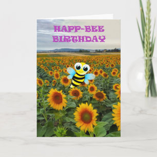 Carte Joyeux anniversaire d'abeille