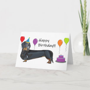 Carte Joyeux anniversaire Dachshund