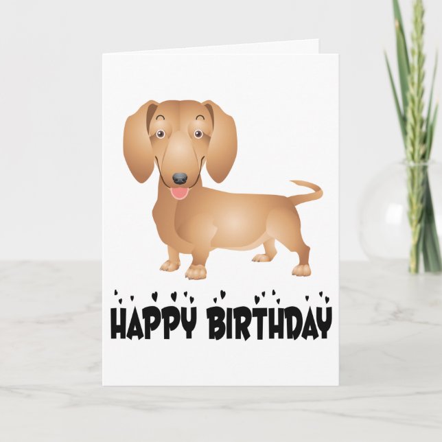 Carte Joyeux Anniversaire Dachshund Chien Chien Chien No (Devant)