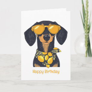 Carte Joyeux Anniversaire Dachshund Chien Lunettes de so
