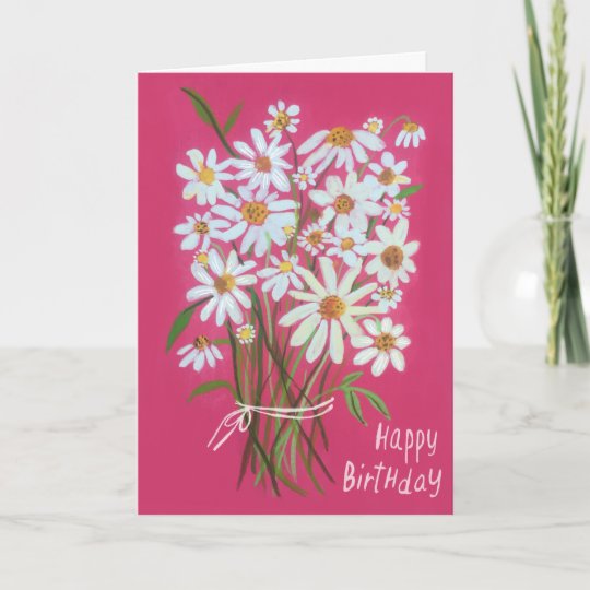 Carte Joyeux Anniversaire Daisy Bouquet Customisez Le Zazzle Fr