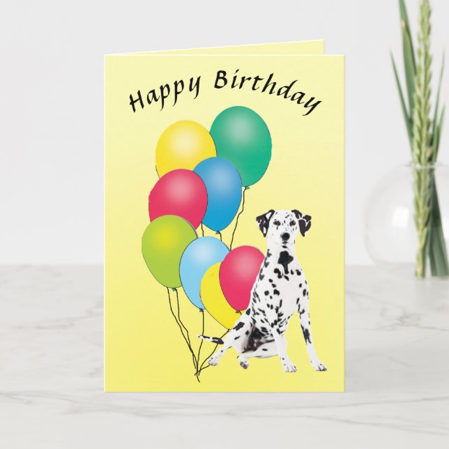 Carte Joyeux anniversaire dalmatien (Devant)