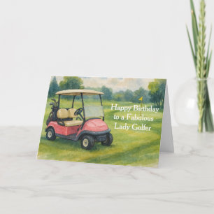 Carte Joyeux Anniversaire Dame Golfeuse
