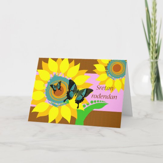 Carte Joyeux Anniversaire Dans Le Croate Sretan Zazzle Fr