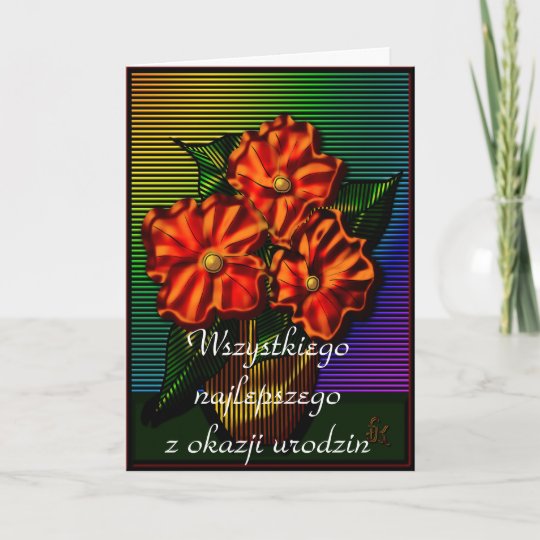 Carte Joyeux Anniversaire Dans Le Polonais Zazzle Fr