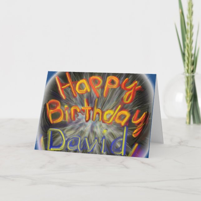 Carte Joyeux anniversaire David 2014 (Devant)