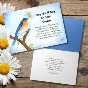 Carte Joyeux anniversaire d'avril avec oiseau bleu pour
