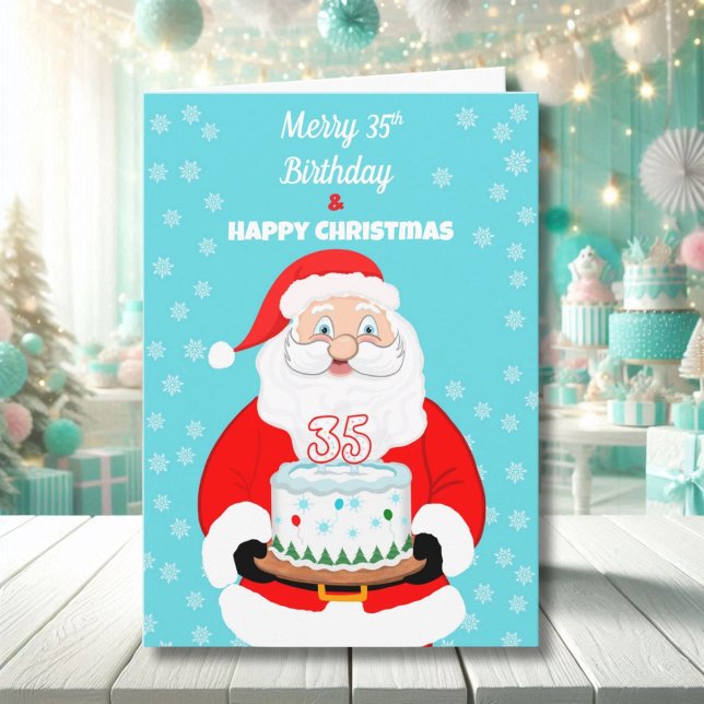 Carte Joyeux anniversaire de 35 ans Noël Santa  (Créateur téléchargé)