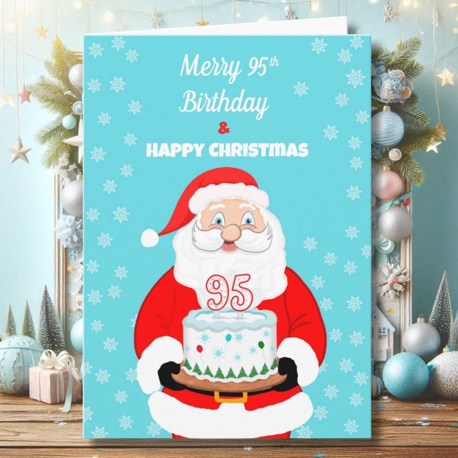 Carte Joyeux anniversaire de 95 ans Noël Santa  (Créateur téléchargé)