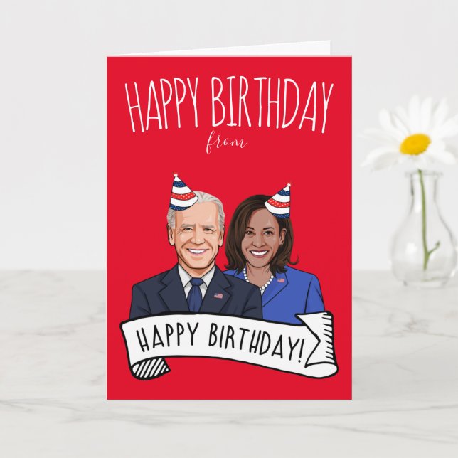 Carte Joyeux Anniversaire De Biden Harris (Petite plante)