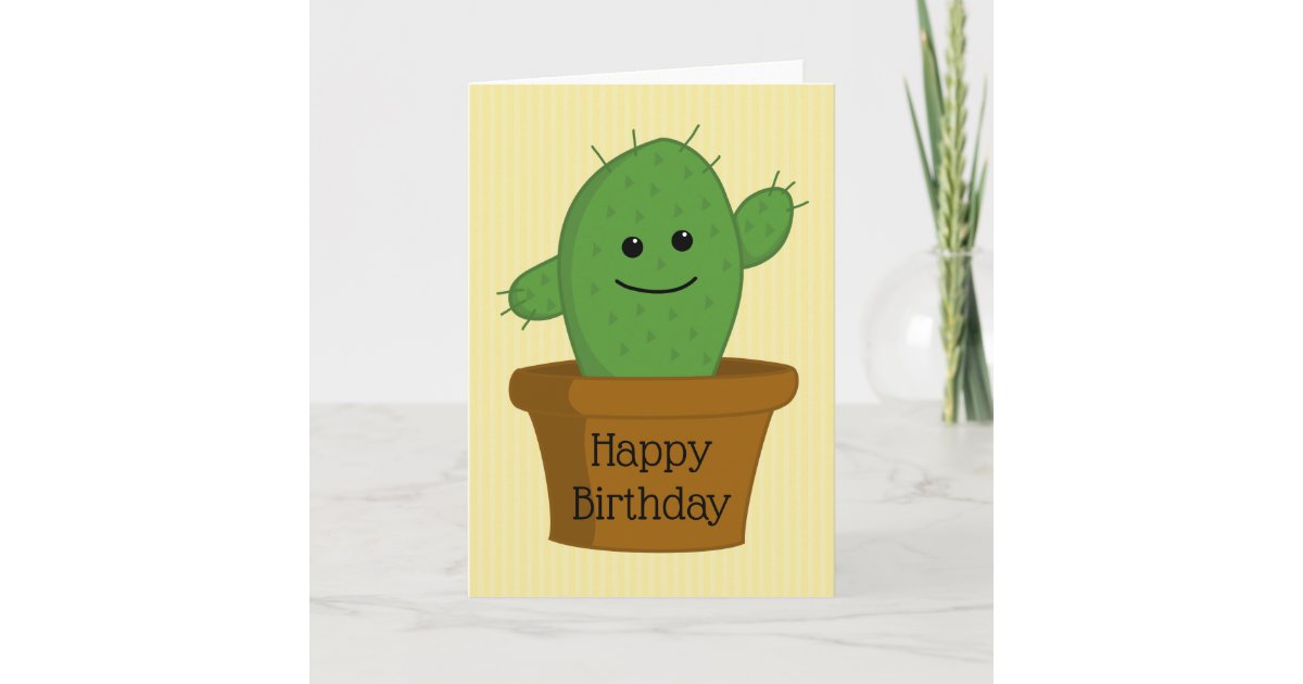 Carte Joyeux Anniversaire De Cactus Zazzle Fr
