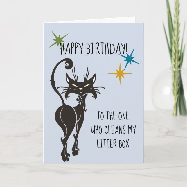 Carte Joyeux Anniversaire De Chat Drôle Mignon Humour (Devant)