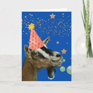 Carte Joyeux Anniversaire de Chèvre qui Fait un Rot pour
