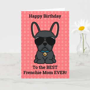 Carte Joyeux anniversaire de Chien Black French Bulldog