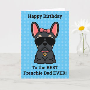 Carte Joyeux anniversaire de Chien Black Tan French Bull