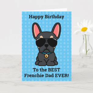 Carte Joyeux anniversaire de Chien Black Tan French Bull