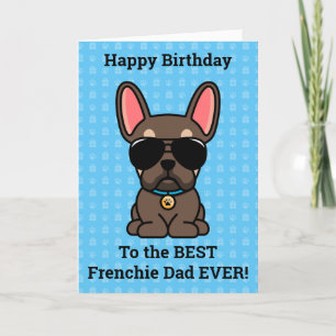Carte Joyeux anniversaire de Chien Brown Tan French Bull
